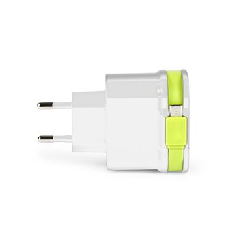 CH-026WH Lader 3-uitgangen 3 a 2x usb / micro-usb wit/groen Product foto