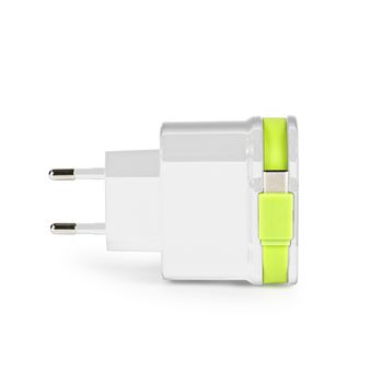 CH-027WH Lader 3-uitgangen 3 a 2x usb / usb-c™ wit/groen Product foto