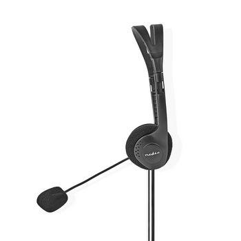 CHST100BK Pc-headset | on-ear | stereo | 2x 3.5 mm | inklapbare microfoon | zwart Product foto