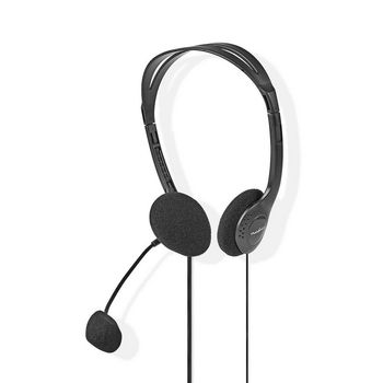 CHST100BK Pc-headset | on-ear | stereo | 2x 3.5 mm | inklapbare microfoon | zwart Product foto