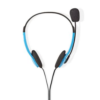 CHST100BU Pc-headset | on-ear | stereo | 2x 3.5 mm | inklapbare microfoon | blauw Product foto