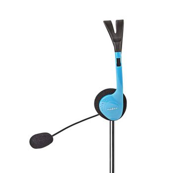 CHST100BU Pc-headset | on-ear | stereo | 2x 3.5 mm | inklapbare microfoon | blauw Product foto