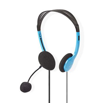 CHST100BU Pc-headset | on-ear | stereo | 2x 3.5 mm | inklapbare microfoon | blauw Product foto