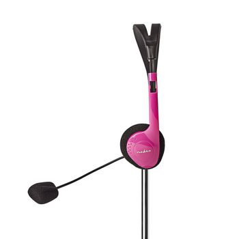 CHST100PK Pc-headset | on-ear | stereo | 2x 3.5 mm | inklapbare microfoon | roze Product foto