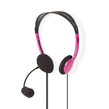 CHST100PK Pc-headset | on-ear | stereo | 2x 3.5 mm | inklapbare microfoon | roze Product foto
