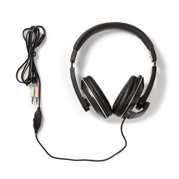 CHST200BK Pc-headset | over-ear | stereo | 2x 3.5 mm | inklapbare microfoon | zwart Inhoud verpakking foto