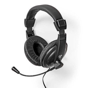 CHST210BK Pc-headset | over-ear | stereo | 1x 3.5 mm / 2x 3.5 mm | inklapbare microfoon | zwart Product foto