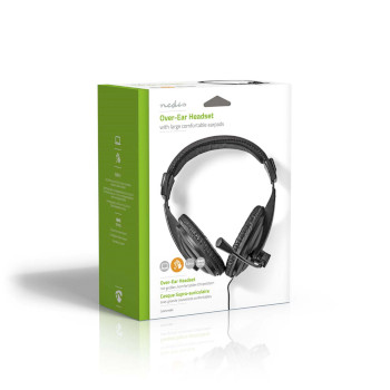 CHST210BK Pc-headset | over-ear | stereo | 1x 3.5 mm / 2x 3.5 mm | inklapbare microfoon | zwart Verpakking foto