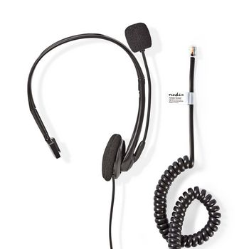 CHSTRJ100BK Pc-headset | on-ear | mono | rj9 | opvouwbare microfoon | 2.20 m | zwart Inhoud verpakking foto