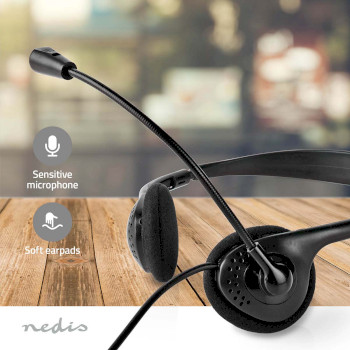 CHSTU110BK Pc-headset | on-ear | stereo | usb type-a / usb type-c™ | inklapbare microfoon | zwart Product foto
