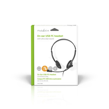 CHSTU110BK Pc-headset | on-ear | stereo | usb type-a / usb type-c™ | inklapbare microfoon | zwart  foto