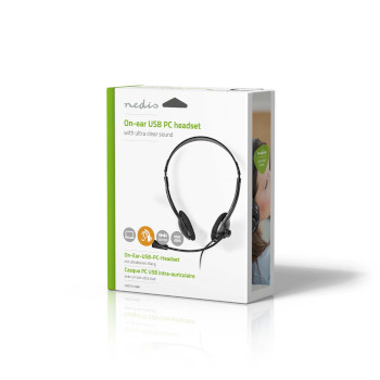 CHSTU110BK Pc-headset | on-ear | stereo | usb type-a / usb type-c™ | inklapbare microfoon | zwart Verpakking foto
