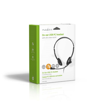 CHSTU110BK Pc-headset | on-ear | stereo | usb type-a / usb type-c™ | inklapbare microfoon | zwart Verpakking foto