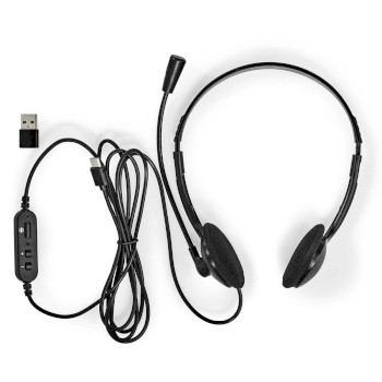 CHSTU110BK Pc-headset | on-ear | stereo | usb type-a / usb type-c™ | inklapbare microfoon | zwart Inhoud verpakking foto