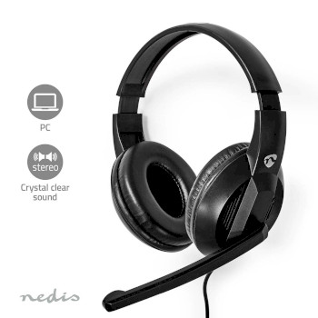 CHSTU210BK Pc-headset | over-ear | stereo | usb type-a / usb type-c™ | inklapbare microfoon | zwart Product foto