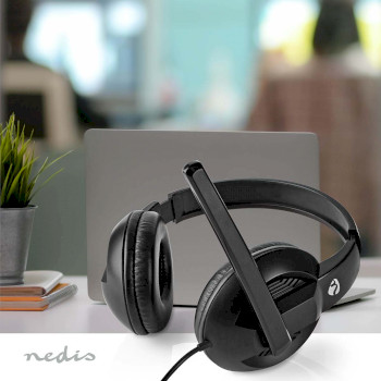 CHSTU210BK Pc-headset | over-ear | stereo | usb type-a / usb type-c™ | inklapbare microfoon | zwart Product foto