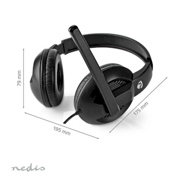 CHSTU210BK Pc-headset | over-ear | stereo | usb type-a / usb type-c™ | inklapbare microfoon | zwart Product foto