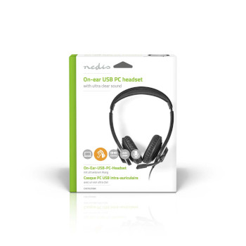 CHSTU310BK Pc-headset | on-ear | stereo | usb type-a / usb type-c™ | inklapbare microfoon | zwart  foto