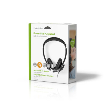CHSTU310BK Pc-headset | on-ear | stereo | usb type-a / usb type-c™ | inklapbare microfoon | zwart Verpakking foto