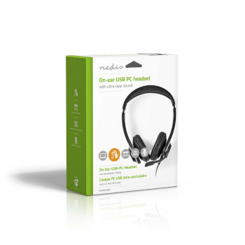 CHSTU310BK Pc-headset | on-ear | stereo | usb type-a / usb type-c™ | inklapbare microfoon | zwart Verpakking foto