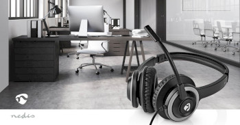 CHSTU310BK Pc-headset | on-ear | stereo | usb type-a / usb type-c™ | inklapbare microfoon | zwart Product foto