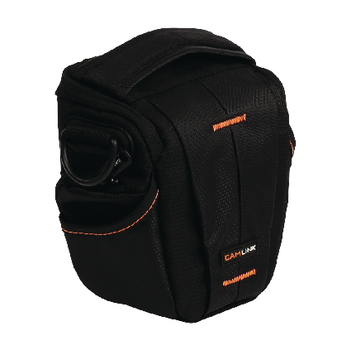 CL-CB30 Camera holster tas 128 x 133 zwart/oranje