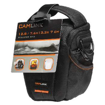 CL-CB30 Camera holster tas 128 x 133 zwart/oranje Verpakking foto