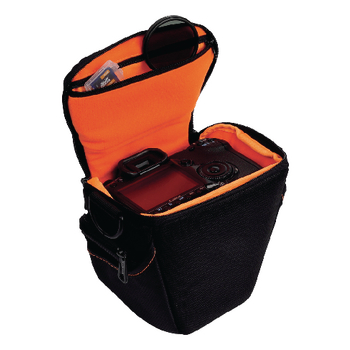 CL-CB31 Camera holster tas 160-185 x 145 zwart/oranje Product foto
