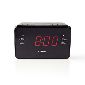 CLAR002BK Digitale wekkerradio | led-scherm | 1x 3,5 mm audio-input | tijdprojectie | am / fm | snoozefunctie 