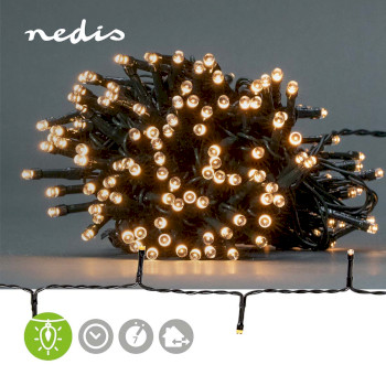 CLBO192 Kerstverlichting | koord | 192 led\'s | warm wit | 14.40 m | licht effecten: 7 | binnen & buiten | ba Product foto