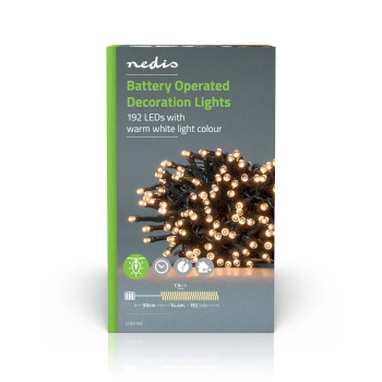 CLBO192 Kerstverlichting | koord | 192 led\'s | warm wit | 14.40 m | licht effecten: 7 | binnen & buiten | ba  foto