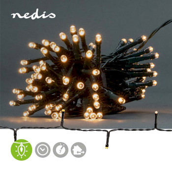 CLBO48 Kerstverlichting | koord | 48 led\'s | warm wit | 3.60 m | licht effecten: 7 | binnen & buiten | batt Product foto