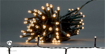 CLBO48 Kerstverlichting | koord | 48 led\'s | warm wit | 3.60 m | licht effecten: 7 | binnen & buiten | batt Product foto