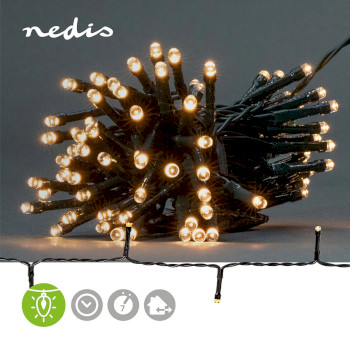 CLBO96 Kerstverlichting | koord | 96 led\'s | warm wit | 7.20 m | licht effecten: 7 | binnen & buiten | batt Product foto