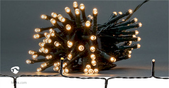 CLBO96 Kerstverlichting | koord | 96 led\'s | warm wit | 7.20 m | licht effecten: 7 | binnen & buiten | batt Product foto