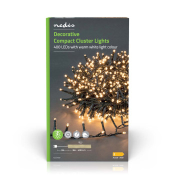 CLCC400 Kerstverlichting | compacte cluster | 400 led\'s | warm wit | 8.00 m | licht effecten: 7 | binnen & b  foto