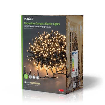 CLCC700 Kerstverlichting | compacte cluster | 700 led\'s | warm wit | 14.00 m | licht effecten: 7 | binnen &  Verpakking foto