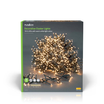 CLCS1512 Kerstverlichting | cluster | 1512 led\'s | warm wit | 11.00 m | licht effecten: 7 | binnen & buiten |  foto