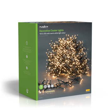 CLCS1512 Kerstverlichting | cluster | 1512 led\'s | warm wit | 11.00 m | licht effecten: 7 | binnen & buiten | Verpakking foto