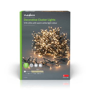 CLCS576 Kerstverlichting | cluster | 576 led\'s | warm wit | 4.20 m | licht effecten: 7 | binnen & buiten | n  foto