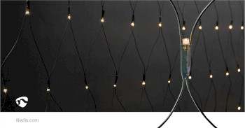 CLLN160 Decoratieve net verlichting | warm wit | 160 led\'s | 2 x 1 m | licht effecten: 7 | binnen & buiten | Product foto