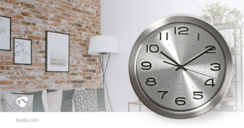 CLWA010MT30SR Wandklok | diameter: 300 mm | roestvrij staal | zilver Product foto