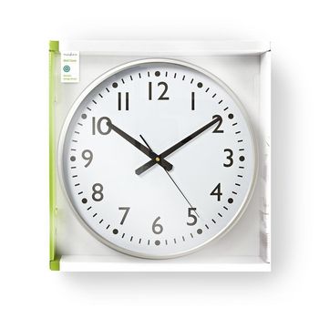 CLWA016PC38AL Wandklok | diameter: 380 mm | kunststof | wit / zilver Verpakking foto