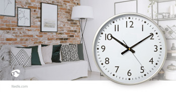CLWA016PC38AL Wandklok | diameter: 380 mm | kunststof | wit / zilver Product foto