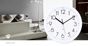 CLWA105WT Wandklok | diameter: 220 mm | kunststof | wit Product foto