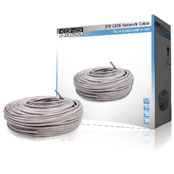 CMP-UTP6R305S Cat6 netwerkkabel op haspel utp 305 m grijs solid
