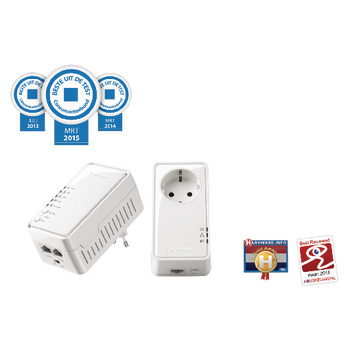CMPSC-LN555 2 poorten powerline-adapter 500 mbps pass-through stopcontact wlan-starterskit n300 Product foto