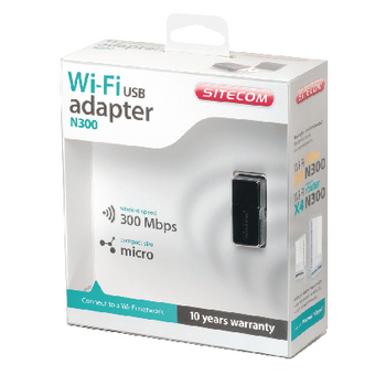 CMPSC-WLA2100 Draadloze usb-adapter n300 2.4 ghz zwart/metaal Verpakking foto