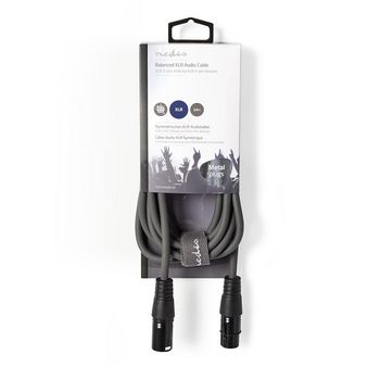 COTH15010GY30 Gebalanceerde audiokabel | xlr 3-pins male | xlr 3-pins female | vernikkeld | 3.00 m | rond | pvc |  Verpakking foto