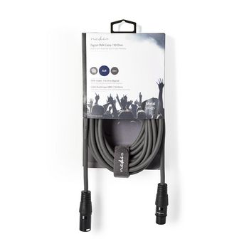 COTH15012GY50 Dmx-adapterkabel | xlr 3-pins male | xlr 3-pins female | vernikkeld | 5.00 m | rond | pvc | donkergr Verpakking foto